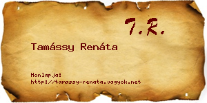 Tamássy Renáta névjegykártya
